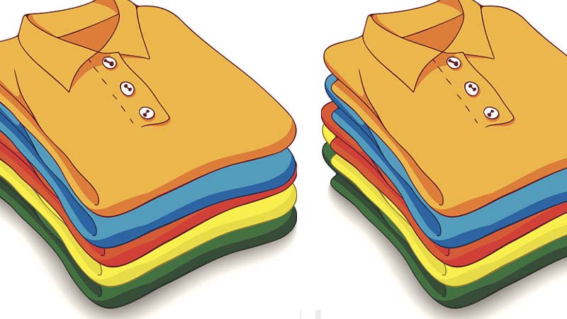 cartoon of folded clothes to save space packing